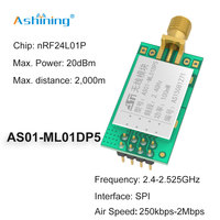 Contrôleur SPI 100 mW nrf24l01 pa sans fil, module émetteur-récepteur sans fil 2,4 GHz