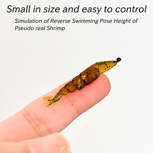 Señuelo Blando Multisegmentado de Camarón Pequeño 4cm 0.45g, Mini Señuelo Biónico para Pesca de Fondo en Agua Dulce - Product Image 4