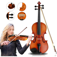 Factory Direct Sales Beginner Cheap Practice of 4/4 Size Basswood Violin With Bow Violin case