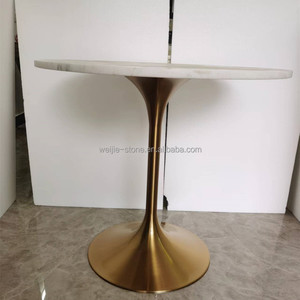 Ready to Ship <strong>Tulip</strong> Stainless Steel 304 Brush Gold Color with Marble Stone Small Coffee <strong>Table</strong> for Dining <strong>Table</strong> - Product Image 6