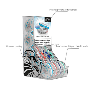 Espositore in Plexiglass Acrilico <span class=keywords><strong>Nero</strong></span> a 3 Livelli di Alta Qualità RAY YI per Confezioni di Bustine di Nicotina - Product Image 6