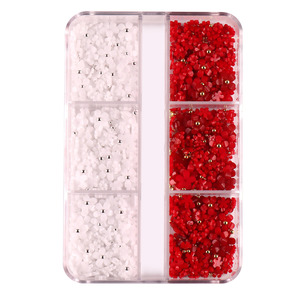 6 Grilles 3D Acrylique <span class=keywords><strong>Fleur</strong></span> Nail Pièces Décoration Mixte Acier Perles Gemmes Charmes Kawaii Nail Supplies Nail 3D Accessory Kit - Product Image 6