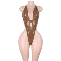 Vêtements de danse exotiques, combinaisons en cuir verni, string, lingerie sexy, tenues de club, tenues de performance, combinaison une pièce brillante, strip-tease