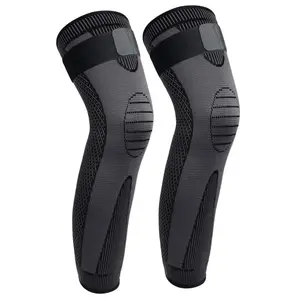 Supporto del ginocchio elastico bendaggio di pressione maniche di compressione della gamba completa ginocchiera per uomo donne basket artrite ciclismo
