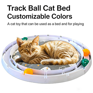 Оптовая продажа напрямую с завода: Лежанка-лежанка для кошек с шариком-треком – Новинка, хит продаж, игрушка для самостоятельных игр кошек - Product Image 4