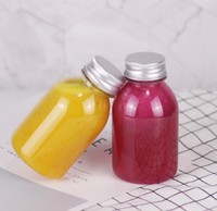 Bouteille réutilisable 8oz 12oz 16oz, 50 pièces, en plastique, pour jus, lait, boissons, avec bouchon doseur, 250ml 500ml