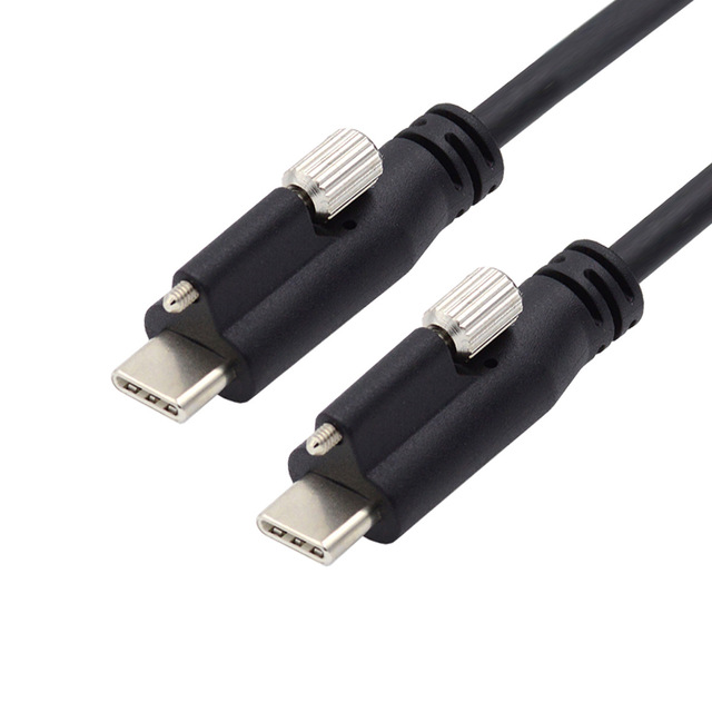 USB 3.1 Type-C USB-C Male Lock Panel Data Cable 65W Single Screw 10G UC-047 Copper Conductor PVC Wires & Cable Assemblies