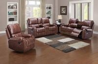 Sofá Seccional Modular, Juego de Muebles para Sala de Estar, Sofá Reclinable Moderno de Cuero, Sillón Reclinable