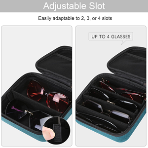 Estuche organizador de gafas de sol de viaje, ranura ajustable para múltiples gafas, caja de almacenamiento portátil de carcasa dura para hombres y mujeres - Product Image 2