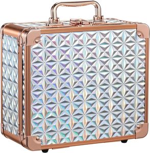 Trousse de Maquillage de Voyage avec Support pour Pinceaux, Miroir LED Magnétique, <span class=keywords><strong>Valise</strong></span> Cosmétique avec Serrure à Clé - Product Image 1