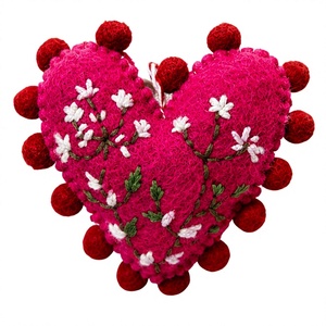 Best Himalaya Eco Friendly Handmade Wool Felt Pink Heart <b>Wall</b> Hanging Indoor <b>Christmas</b> Decoration Customized Packing Logo - Product Image 1