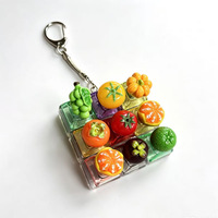 9-key Fruit Keycap Tester Three-dimensional Simulation Fruit and Vegetable Press Decompression Toy Fingertip Pendant Wholesale