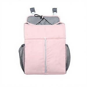 Sac de rangement suspendu pour <span class=keywords><strong>lit</strong></span> de bébé, sac à couches multifonctionnel en lin, petite étagère de chevet - Product Image 1