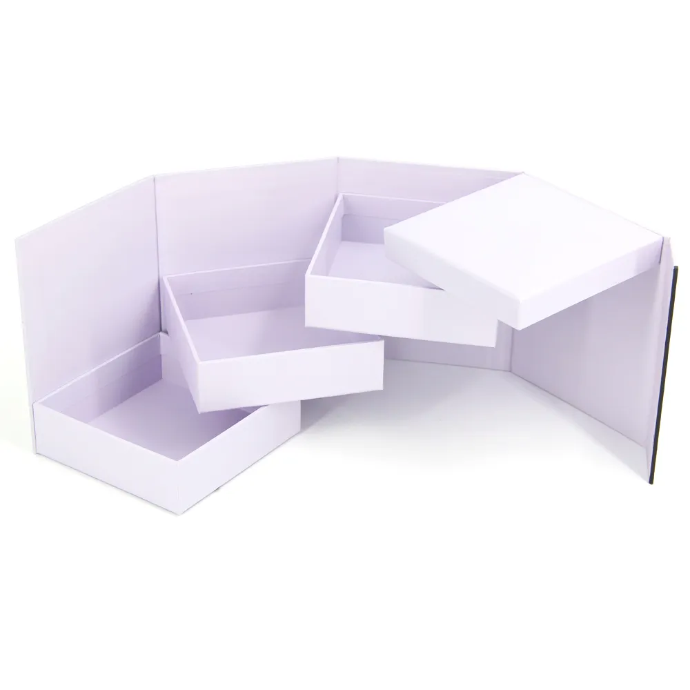 रचनात्मक तह डिजाइन कस्टम कॉस्मेटिक बक्से सेट lipgloss कागज पैकेजिंग बॉक्स आवेषण दराज पैकेजिंग बॉक्स कॉस्मेटिक