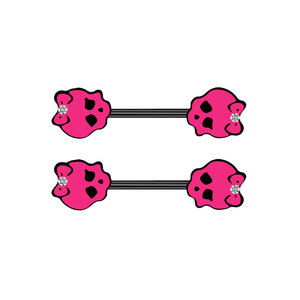 Acero inoxidable 14G Rosa esqueleto cabeza <span class=keywords><strong>pecho</strong></span> anillo pezón cuerpo <span class=keywords><strong>Piercing</strong></span> joyería negro <span class=keywords><strong>pecho</strong></span> anillos - Product Image 1