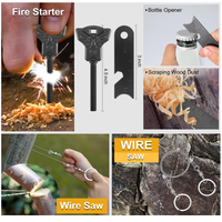 Kit de survie en acier inoxydable 19 pièces, équipement de survie d'urgence, matériel de pêche et de chasse pour hommes, accessoires de camping