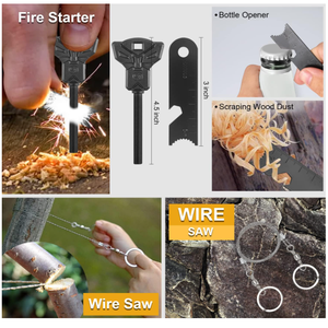 Kit de survie en acier inoxydable 19 pièces, équipement de survie d'urgence, matériel de pêche et de chasse pour hommes, accessoires de camping - Product Image 3