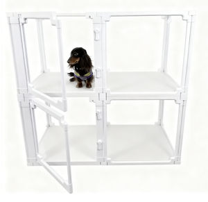 Clôture moderne pour chien de compagnie en ABS, matériau PET, <span class=keywords><strong>cage</strong></span> de sécurité entièrement transparente, conception sans fermeture pour une utilisation en intérieur, balcon, facile - Product Image 1