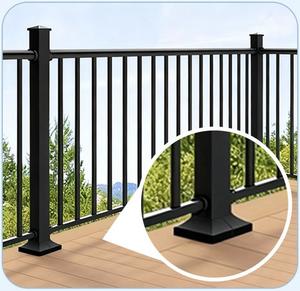 Cubierta de Base para Poste de Cerca de Plástico ABS BH-Railing, 2.5''x2.5'', Ecológica, Accesorios para Cercas Exteriores 3D - Product Image 1