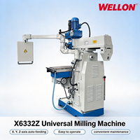 WELLON X6332Z Fraiseuse universelle haute performance à genouillère, système de refroidissement pour perçage et fraisage, cône de broche ISO40