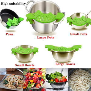 Passoire pliable mains libres OEM d'usine et passoire à pâtes à clipser en silicone réglable pour toutes les casseroles et poêles - Product Image 6