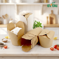 Boîte à nouilles à emporter, emballage alimentaire biodégradable, boîte en papier
