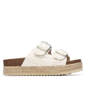 Sandalias de Mujer Color Crema con Suela de Cuerda, Tacón de 4.5 cm, Talla 38 - Product Image 1