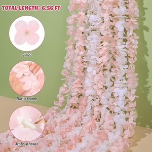 Guirlande de fleurs artificielles de glycine Xinlei 100cm-200cm en soie pour mariage et décoration intérieure, style pastoral, à suspendre au mur - Product Image 2