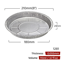 Plateau à pizza jetable en aluminium de 8 pouces avec structure renforcée, plaque en aluminium anti-déformation résistante au four