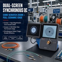 Testeur de connecteurs LC APC OSA Unitboot à double écran, microscope à fibres optiques de table pour alignement synchrone des ferrules, pour tests en usine
