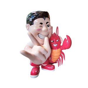 Sculptures de personnages de dessins animés en fibre de verre Libit pour l'affichage au sol des restaurants, personnages IP imprimés en 3D durables et sur mesure - Product Image 4