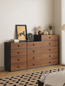 Cassettiera <span class=keywords><strong>in</strong></span> Legno Massello Stile Medievale, Mobile Contenitore Moderno Minimalista per Soggiorno, Mobile <span class=keywords><strong>TV</strong></span>, Comodino per Camera da Letto - Product Image 4