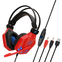 Casque de jeu filaire de haute qualité avec son stéréo 3D, sur les oreilles, avec micro pour PC, lumière RVB
