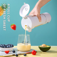 Mini-mixeur portable rechargeable USB 450 ml avec 12 lames pour jus fraîchement pressé, idéal pour l'extérieur, la voiture et les camping-cars