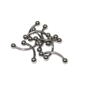 316L Acero quirúrgico 16G niños chapado en oro ceja uñas plátano ceja con bola cuerpo Piercing joyería regalo - Product Image 2