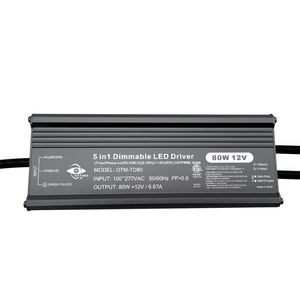 Livraison rapide ETL DC12V 5 en 1 0-10v 1-10v Triac 80w Ip67 Pilote étanche Dimmable isolé Dc Sortie Led Driver - Product Image 1
