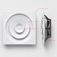 Diffuseur de ventilation de plafond en aluminium avec registre papillon, pour l'apport d'air de climatisation dans les conduits de climatisation