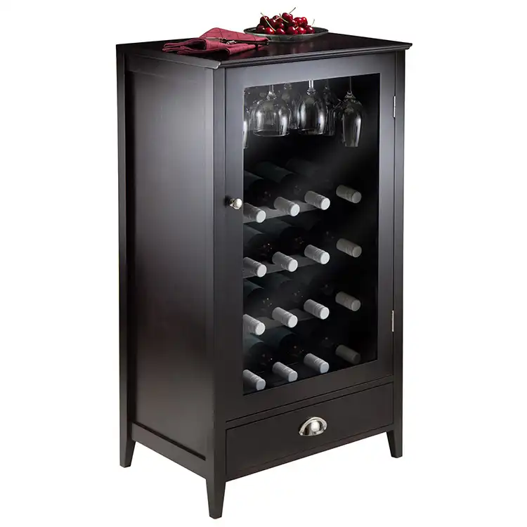 مصنع توريد المنزل الأثاث مصغرة الزاوية شريط خزانة عرض الكحوليات/النبيذ مع واجهة عرض زجاجية و درج تخزين