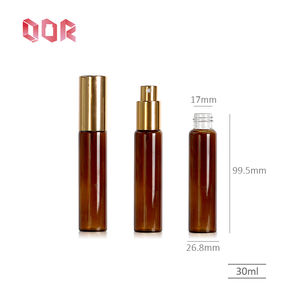 ขวดแก้วทรงกระบอกสีน้ำตาลใสขนาด 30 มล. สำหรับน้ำหอมและน้ำมันหอมระเหย ผลิตภัณฑ์เหลว ขวดแก้วแบบโรลออนพร้อมฝาฉีด - Product Image 4