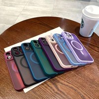 Coque de téléphone antichoc magnétique mate translucide pour iPhone 17 Air 14 13 12 11 15 16 Pro Max Plus avec protection d'objectif