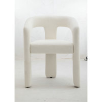 Fauteuil de salle à manger en forme de U, design moderne, tissu Teddy, chaise d'appoint rembourrée pour la maison et l'hôtel
