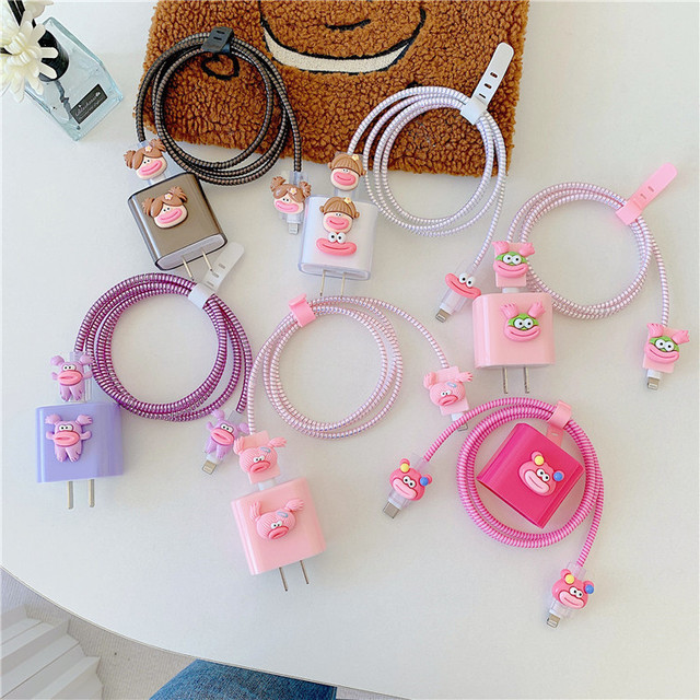 New Cartoon Funny Big Mouth Data Cable Protector Charger Protective case