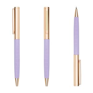 Nouveauté : Stylos à bille en aluminium métallique violet, stylos à bille promotionnels en or rose, stylos de luxe publicitaires en or avec logo imprimé - Product Image 5