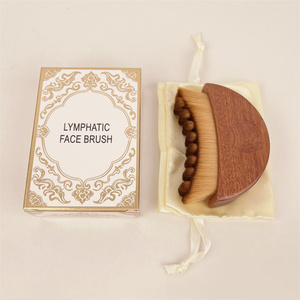Cepillo Facial <span class=keywords><strong>de</strong></span> Doble Cara para Drenaje Linfático, Masajeador Facial <span class=keywords><strong>de</strong></span> Cerdas Suaves <span class=keywords><strong>de</strong></span> Sapele para Contorno Facial, Levantamiento <span class=keywords><strong>de</strong></span> Mandíbula y Desinflamación, Herramienta para el Cuidado <span class=keywords><strong>de</strong></span> la Piel - Product Image 1