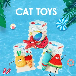 Manufacturer wholesale custom summer series interactive cat plush toy set
