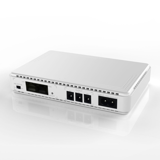Versatile 21W DC UPS, 3-Port Multi-Voltage 5V-24V, Portable Power for Router, Modem & CCTV