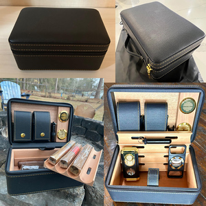 Personalizado 2 capas de madera Pu cuero personalizado cigarros accesorios humidificadores portátil viaje cigarro caso - Product Image 6