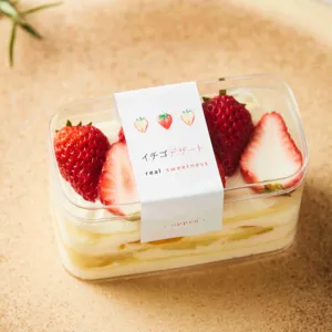 Kotak Kemasan Makanan Penutup Logo Dapat Disesuaikan Kotak Stroberi Plastik Persegi Panjang Kotak Makanan Penutup Transparan