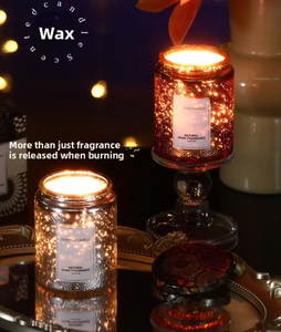 Velas Aromáticas Redondas de Cera de Soya Románticas, en Frascos de Vidrio con Relieve Delicado, Regalo de Lujo para Bodas, Acción de Gracias y Navidad - Product Image 4