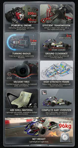 Karting à essence pour adultes, 201-500cc, transmission par arbre, <span class=keywords><strong>4</strong></span> <span class=keywords><strong>temps</strong></span>, haute performance, drift karting - Product Image 3